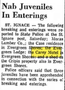 Moosewood Inn (Careys Motel & Cabins) - Nov 1966 Break-In (newer photo)